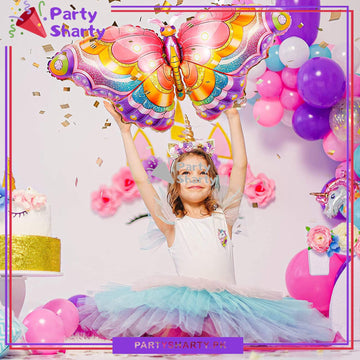 Colorful Butterfly Aluminum Foil Balloons for Butterfly Themed Birthday, Baby Shower Party and Event Decoration